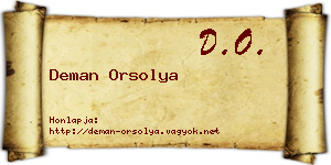 Deman Orsolya névjegykártya